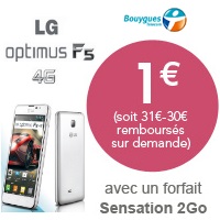 Bon Plan Bouygues Telecom : Le LG Optimus F5 4G avec un forfait Sensation