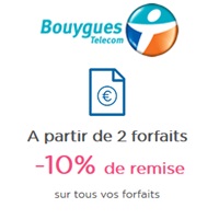 Bon plan Bouygues Telecom : Remise de 10% sur tous vos forfaits mobiles, dès 2 offres détenues !