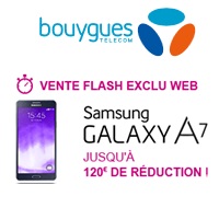 Vente flash : Remise exceptionnelle sur le Samsung Galaxy A7 chez Bouygues Telecom 