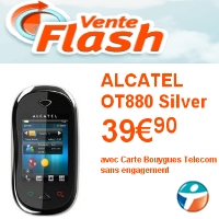 Votre pack prépayé Alcatel OT880 à 39.90euros chez Bouygues Télécom