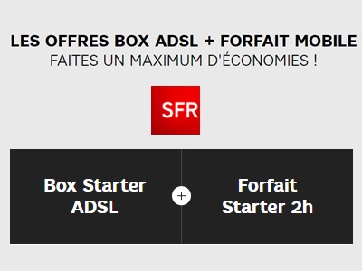 Pack promo SFR : Une box ADSL et un forfait Mobile 2H pour 15€ par mois 