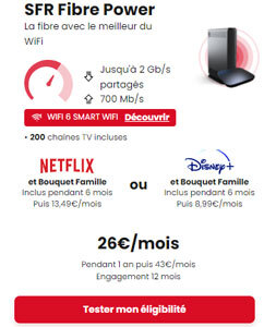 offre box Power SFR avec Netflix ou Disney +