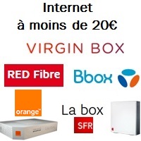Bon plan Internet : Box SFR, RED Fibre, Bbox Bouygues Telecom, Virgin Box, Livebox Orange à moins de 20€ !