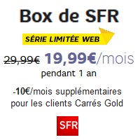 Derniers jours pour profiter de la Box de SFR Internet et téléphonie à partir de 9.99€ par mois !