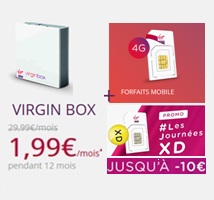 Bon plan Internet et mobile : La Virgin BOX + forfait illimité 3Go à 12€ par mois chez Virgin Mobile !