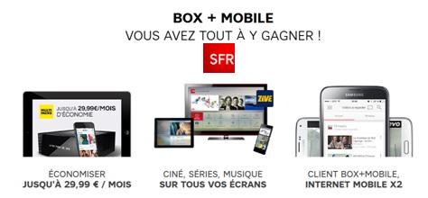SFR : Votre pack Box + mobile en promo à partir de 14.99€ !