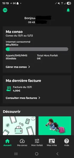 capture ecran red et moi application mobile