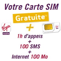 La carte prépayée avec 1h d’appels, 100SMS et 100Mo offerte chez Virgin Mobile !