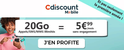 Forfait 20 Go de Cdiscount Mobile à 5,99 euros