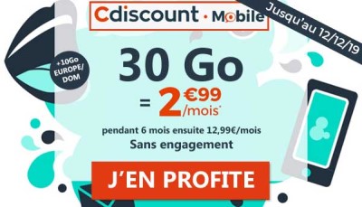 Forfait Cdiscount Mobile 30Go