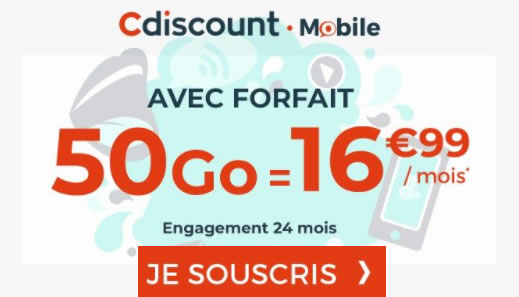 cdiscount 50Go avec mobile à 16,99?