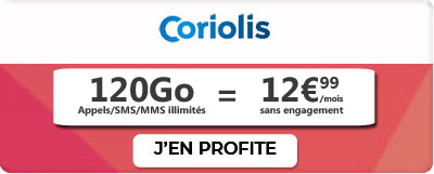 Forfait Coriolis 120 Go à 12,99 euros