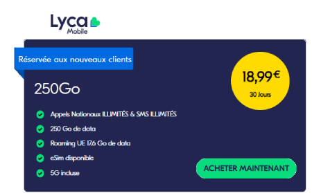 promo forfait 250Go Lyca