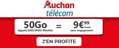 Forfait 50 Go en promotion chez Auchan Telecom