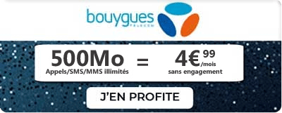 Forfait illimité 500 Mo B&You de Bouygues Telecom 