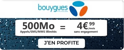 Forfait illimité 500 Mo B&You de Bouygues Telecom