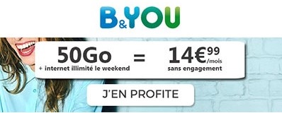 Souscrire au forfait 50Go B&You
