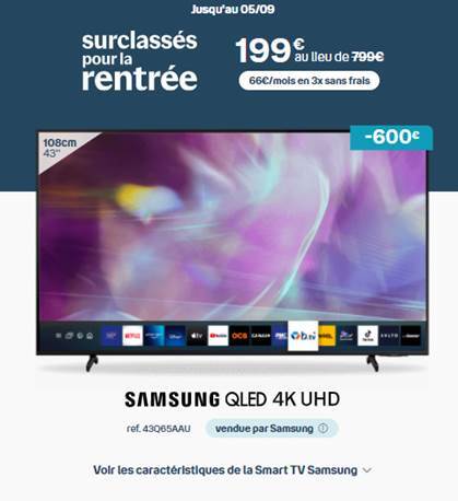 smart tv de bouygues en promotion à 199 euros