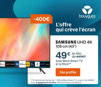 Offre Bbox Smart TV avec Samsung Smart TV à -89 %