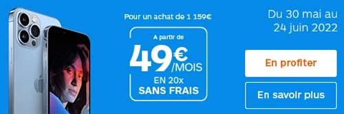 iPhone 13 Pro paiement en 20 fois boulanger