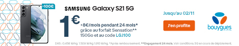 Samsung Galaxy S21 5G à 1euro chez Bouygues