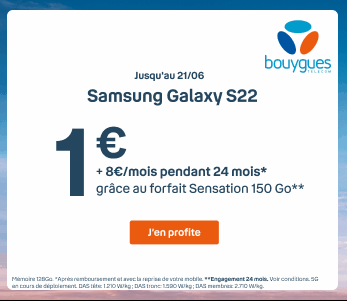 Samsung Galaxy S22 5G à 1? Bouygues