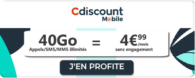 Forfait 40 Go à 4,99 euros de Cdiscount