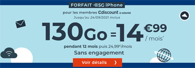Forfait Cdiscount 5G 130Go