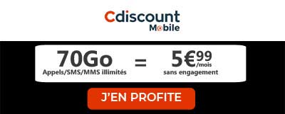 promo Cdiscount Mobile 70Go