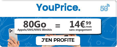 promo forfait 5g Youprice 80Go