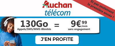 Forfait 130 Go à 9,99 euros d'Auchan