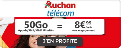 Forfait mobile Auchan 50 Go en promo