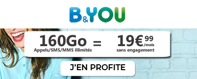 Forfait mobile 160 Go en promo de B&You