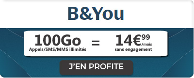 Forfait B&You 100 Go de Bouygues Telecom en promo septembre 2022
