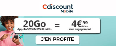 Forfait 20 Go à 4,99 euros de Cdiscount Mobile
