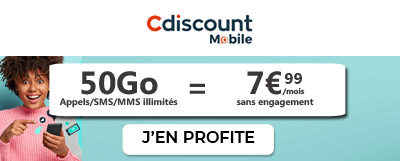 Forfait 4G 50Go Cdiscount mobile