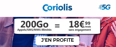Forfait 200 Go  de 5G à 18,99? chez Coriolis