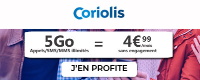 Forfait Coriolis 5Go à 4,99 euros