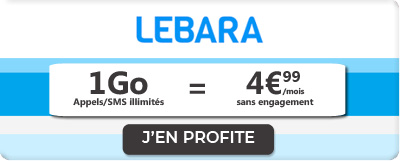 Forfait mobile 1Go à moins de 5 euros de Lebara