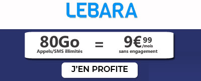 Forfait Lebara Mobile 80 Go à 9,99 euros