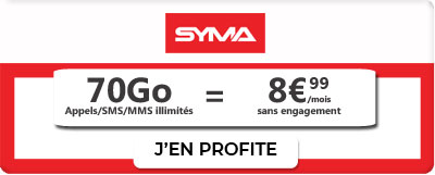 promo forfait Syma Mobile 70Go