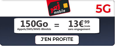 promo forfait 5G NRJ Mobile 150Go