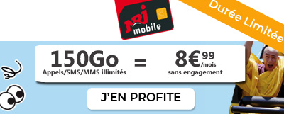 forfait 150Go à 8,99 euros chez nrj