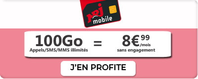 Forfait 100 Go à 8,99 euros de NRJ Mobile