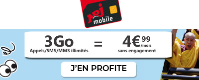 Forfait 3Go à 4,99 euros chez NRJ Mobile