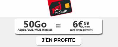 Forfait NRJ Mobile 50Go en promotion