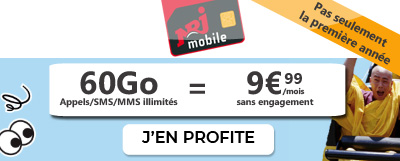 Forfait 60 Go à 9,99 euros NRJ mobile