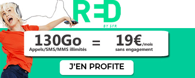 Forfait 4G 130 Go en promo chez RED by SFR