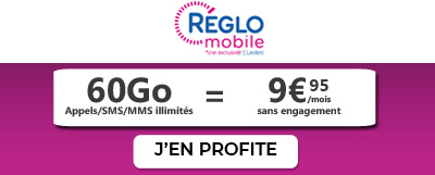 Forfait 60 Go à 9,95 euros de Reglo Mobile