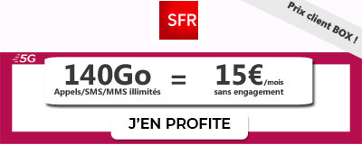 SFR mobile 140 Go de 5G à 15 euros